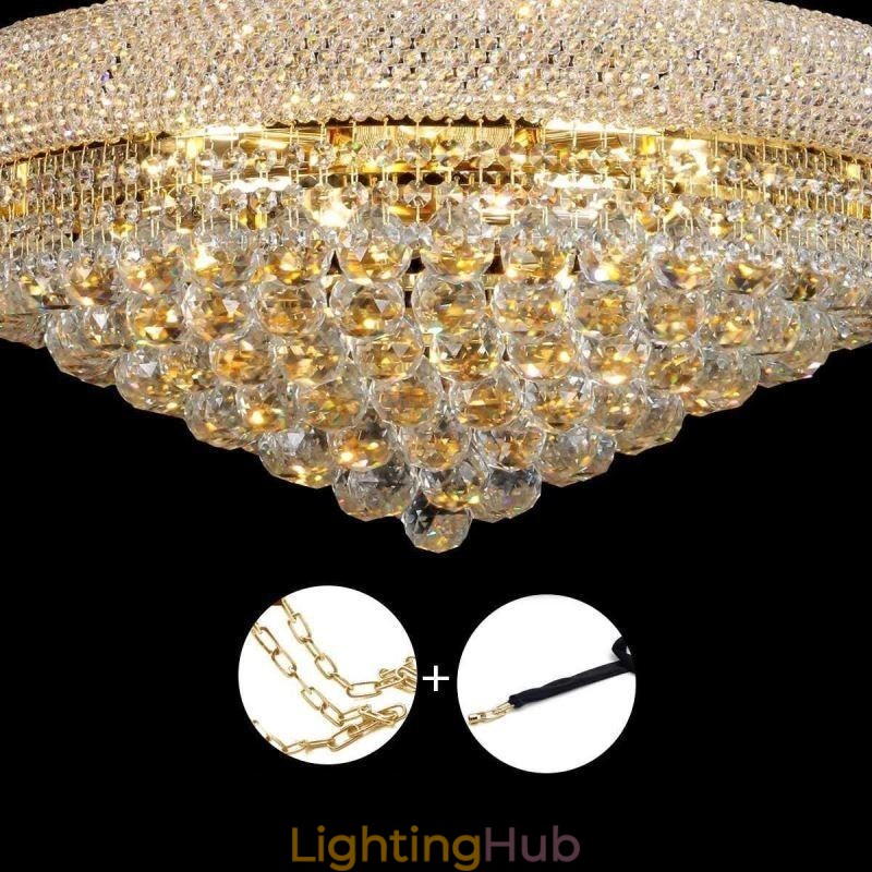 Crown Shaped Chandelier Luxurious Crystal Pendant Light