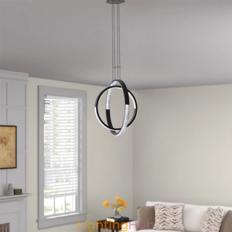 Modern Chandelier 2 Rings Pendant Lighting Dining