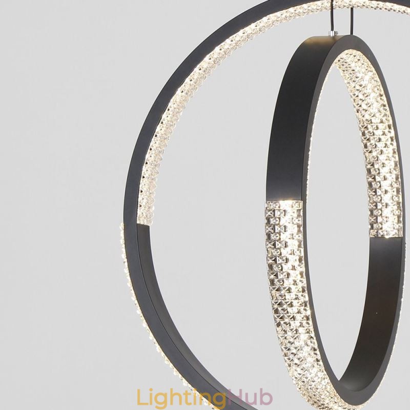 Modern Chandelier 2 Rings Pendant Lighting Dining