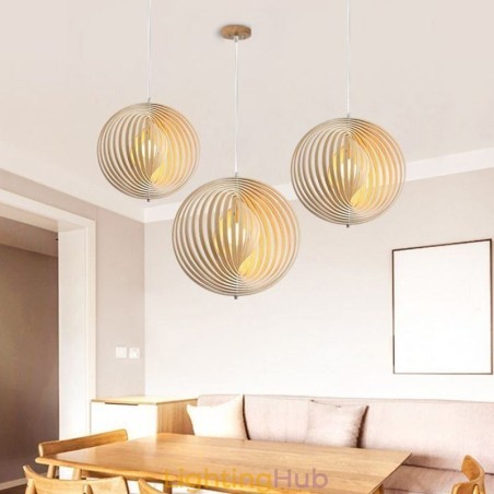 Modern Round Ball Chandelier Basswood Pendant Lamp Modern Round Ball Chandelier Basswood Pendant Lamp