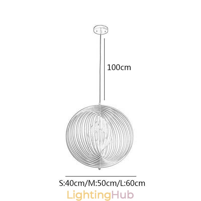 Modern Round Ball Chandelier Basswood Pendant Lamp