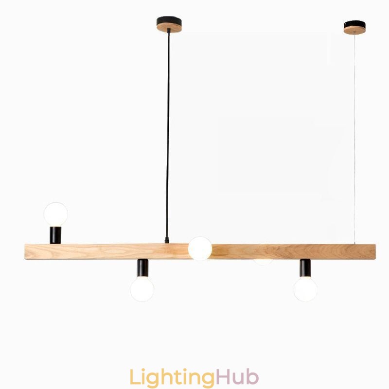 Japanese Wooden Pendant Light Molecule Chandelier