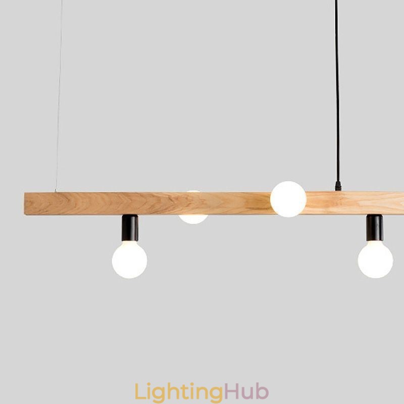 Japanese Wooden Pendant Light Molecule Chandelier