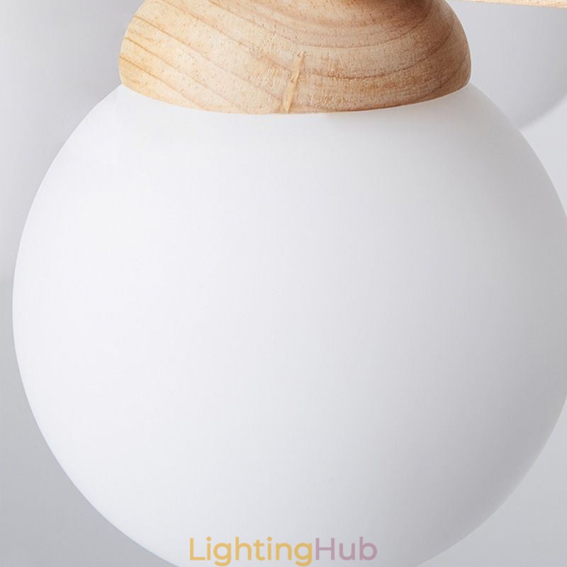 Japanese Wood Chandelier Molecule Pendant Light