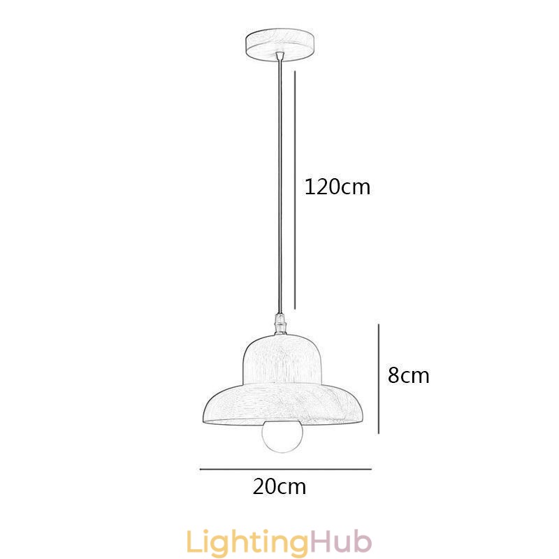 Japanese Wood Pendant Light Hat Hanging Light