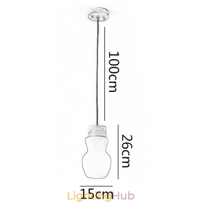 Japanese Wood Pendant Light Glass Kettle Hanging Light