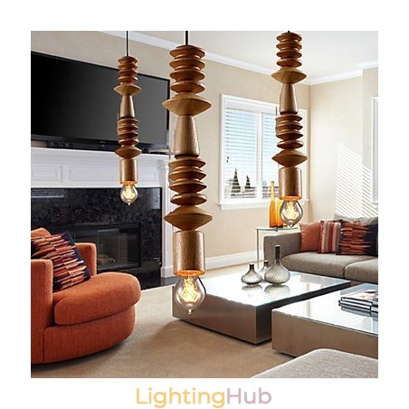 Chandelier Mini Style Traditional Classic Wood Bamboo Chandelier Mini Style Traditional Classic Wood Bamboo