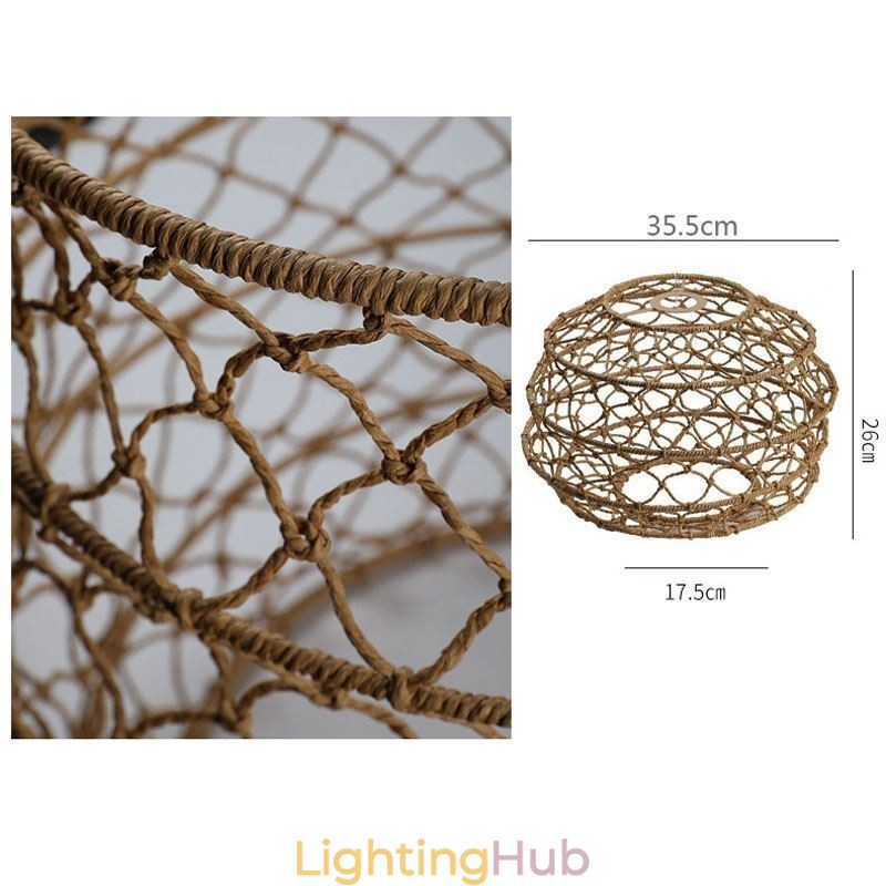 Modern Pastoral Pendant Light Creative Rattan Hanging Light With Foldable Lampshade
