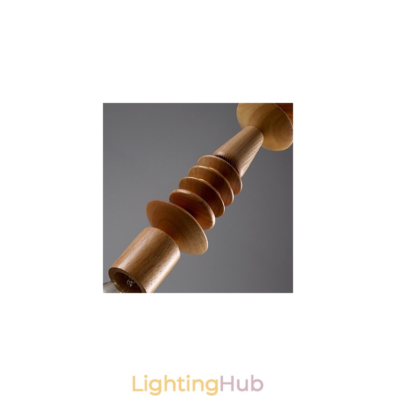 Chandelier Mini Style Traditional Classic Wood Bamboo