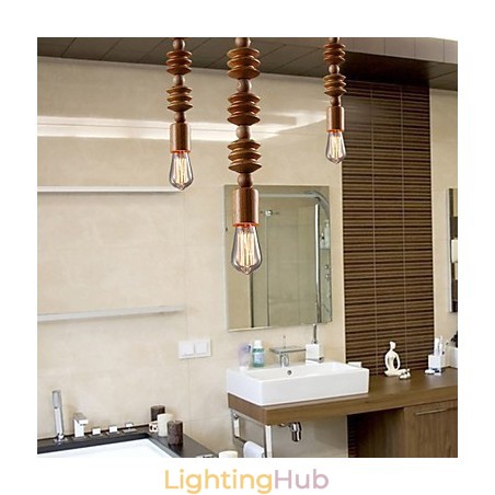 Chandelier Mini Style Traditional Classic Wood Bamboo Chandelier Mini Style Traditional Classic Wood Bamboo