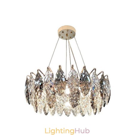 European Iron Pendant Light Creative Glass Leaf Chandelier
