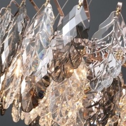 European Iron Pendant Light Creative Glass Leaf Chandelier