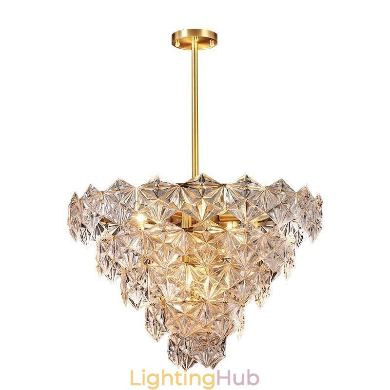 European Glass Pendant Light Modern Cone Shape Chandelier