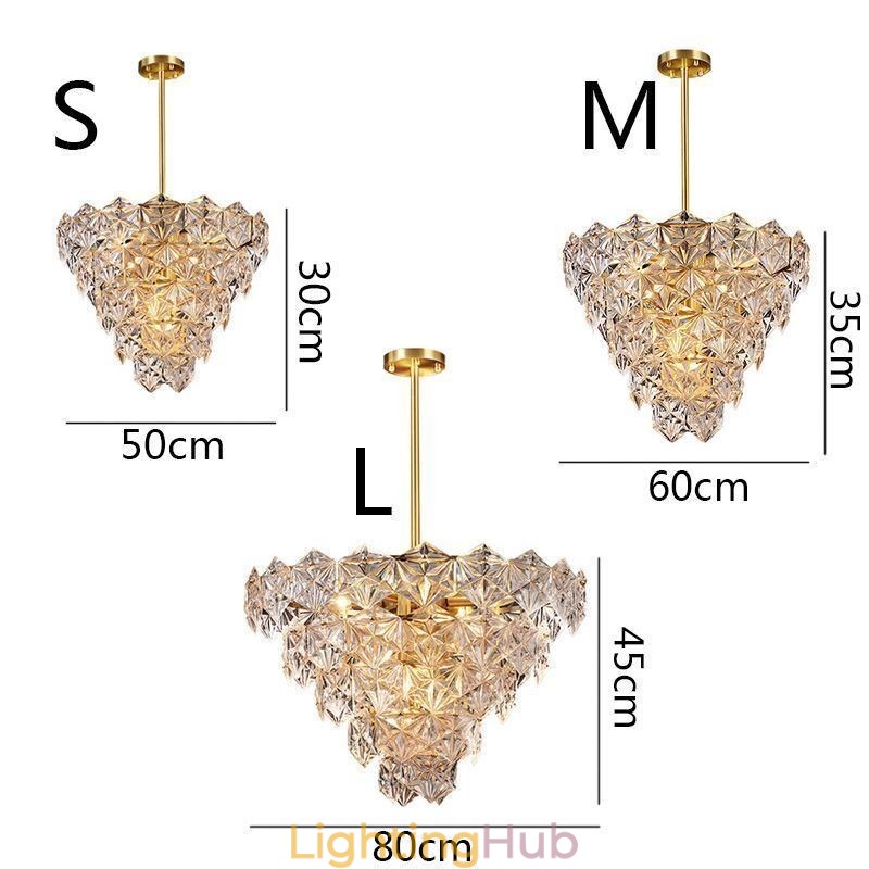 European Glass Pendant Light Modern Cone Shape Chandelier