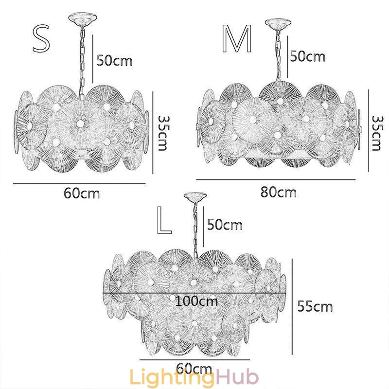 Modern Spark Disc Chandelier Firework Glass Pendant Lamp Home Deco Lighting