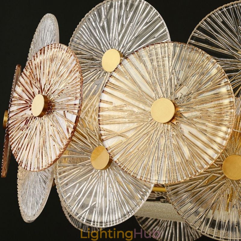 Modern Spark Disc Chandelier Firework Glass Pendant Lamp Home Deco Lighting