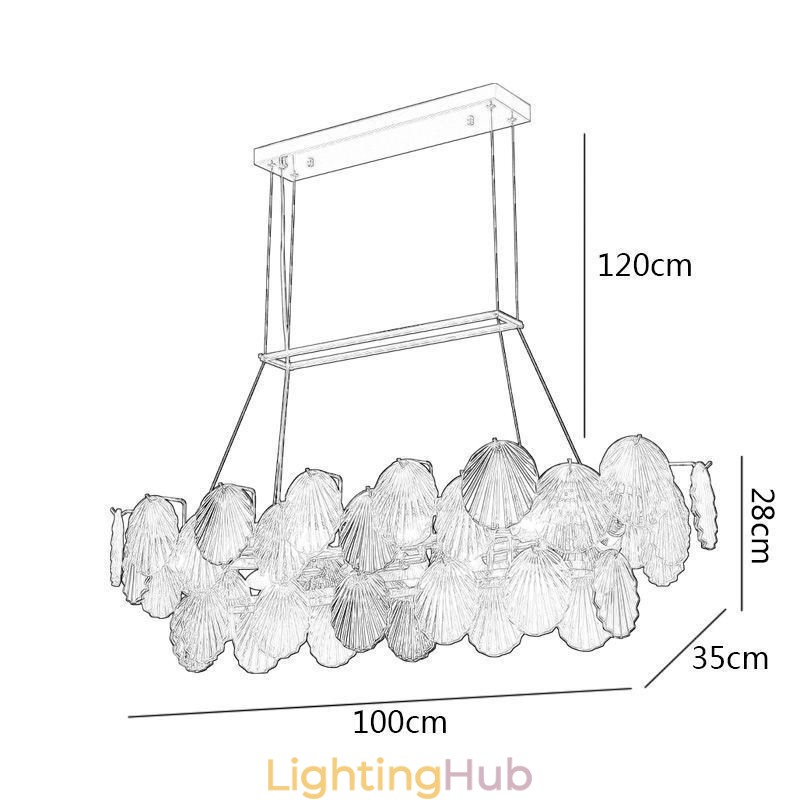 Luxury Glass Chandelier Fashion Lamp Shell Shape Glass Hanging Lamp
