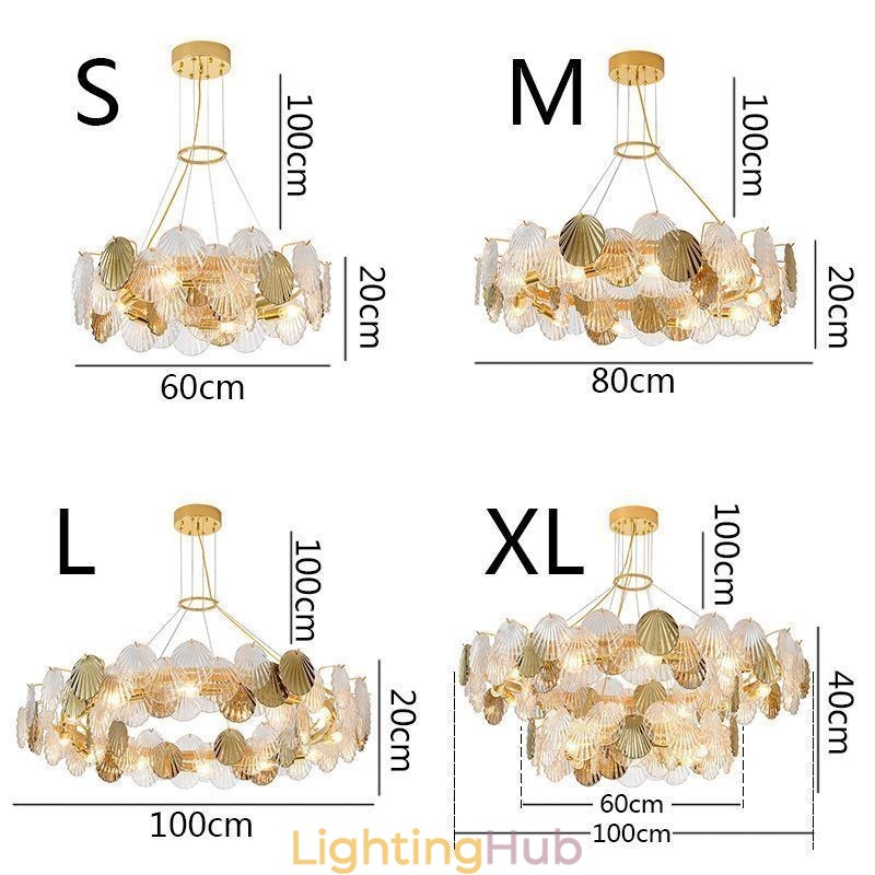 Modern Shell Glass Chandelier Lights Dining