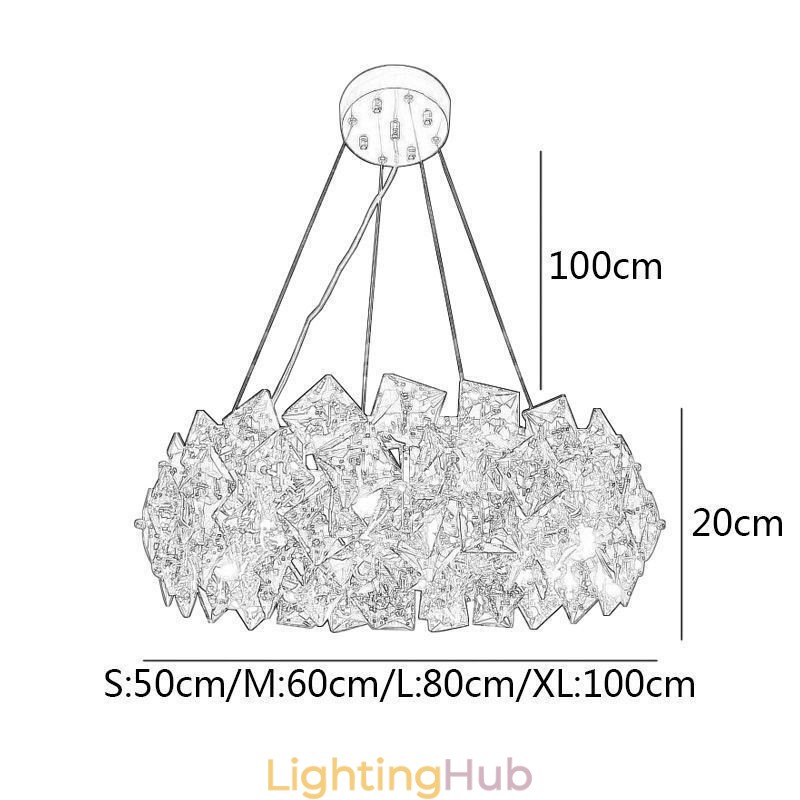 Light Luxury Glass Chandelier Modern Minimalist Pendant Lamp Living