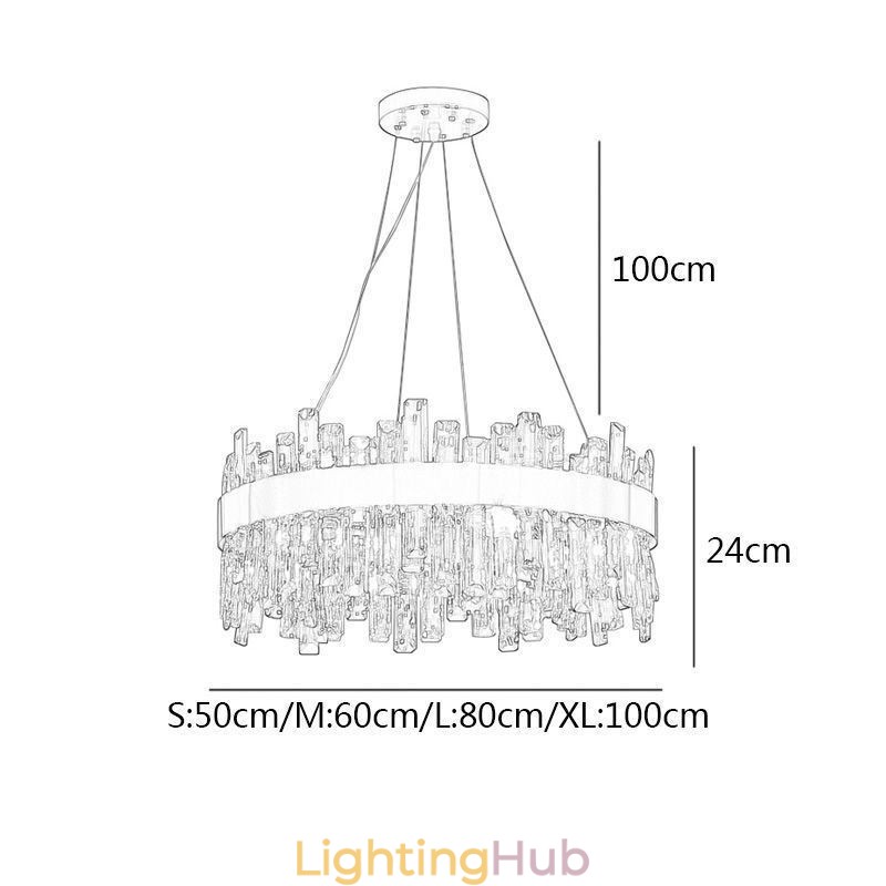 Luxury Glass Chandelier European Style Pendant Light Living