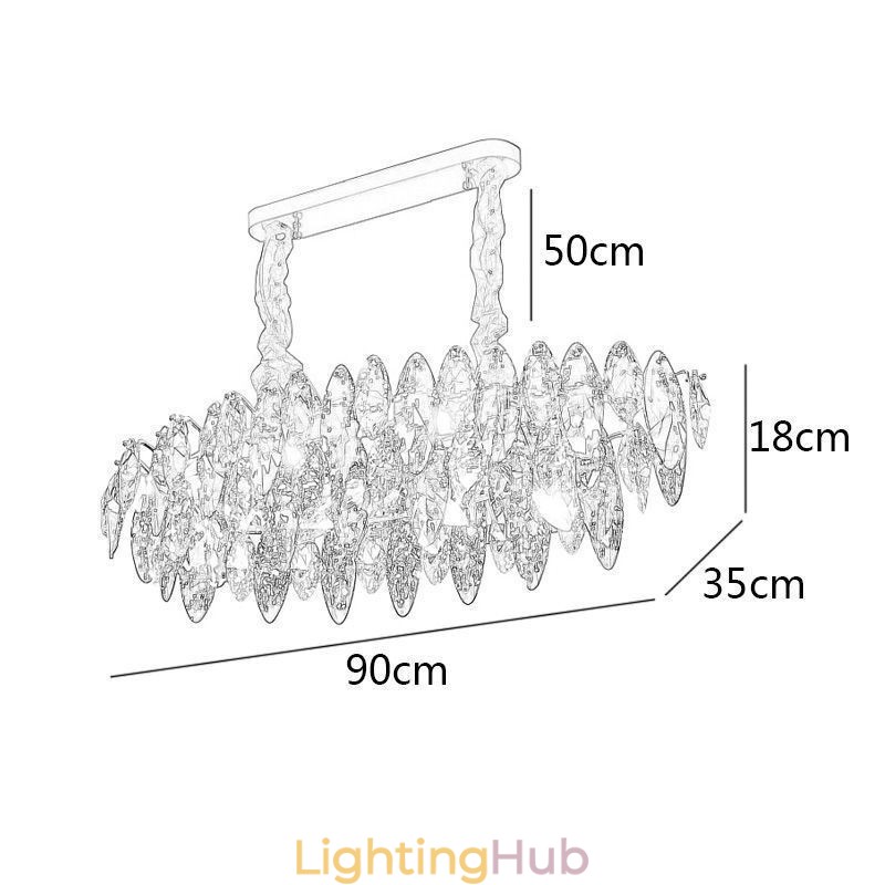 Light Luxury Pendant Light Home Décor Glass Chandelier Living