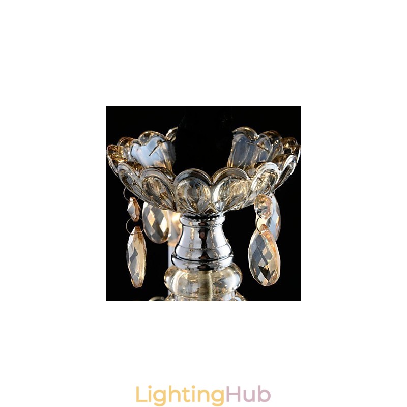 3 Light The style of palace Glass Chandelier With Candle Bulb