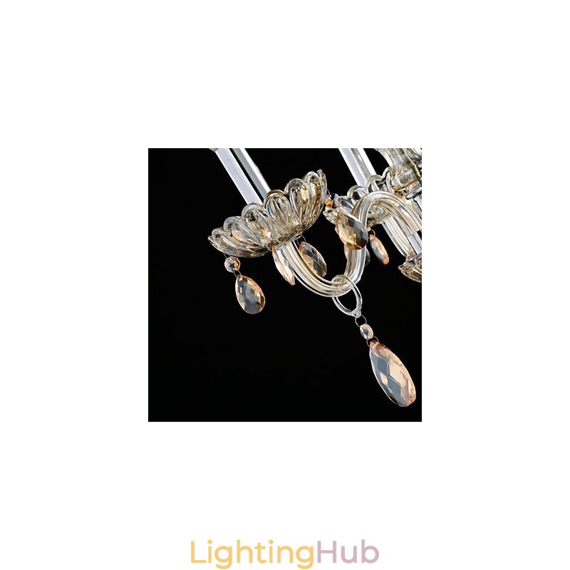 3 Light The style of palace Glass Chandelier With Candle Bulb