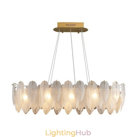 Artistic Glass Chandelier Feather Round Pendant Lighting Artistic Glass Chandelier Feather Round Pendant Lighting