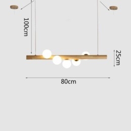Magic Bean Pendant Light Wood Strip Hanging Lamp