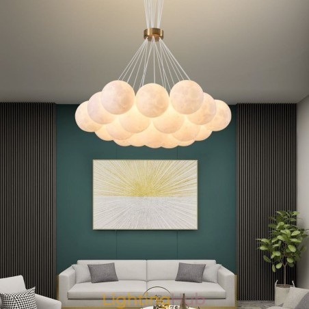 Moon Bubble Chandelier Modern 3D Print Balls Pendant Lamp Moon Bubble Chandelier Modern 3D Print Balls Pendant Lamp
