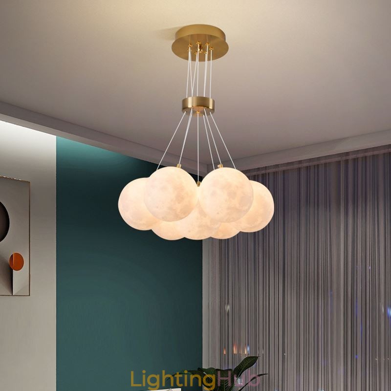 Moon Bubble Chandelier Modern 3D Print Balls Pendant Lamp