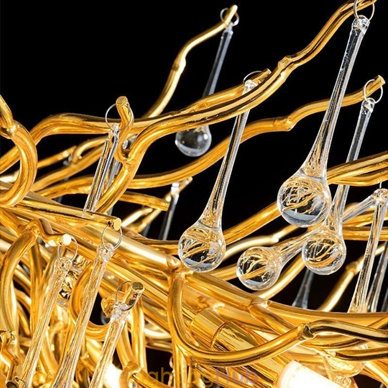 Luxury Crystal Chandelier Gold Modern Ceiling Hanging Lamp Dining