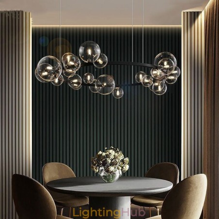 Modern Creative Metal Chandelier Transparent Glass Bubble Lamp Modern Creative Metal Chandelier Transparent Glass Bubble Lamp