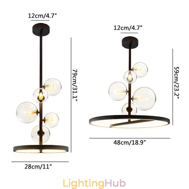 Modern Hanging Lights Fixture Chandelier Glass Bubble Pendant Light