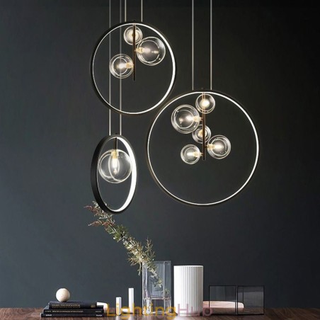 Nordic Pendant Light Glass Bubbles Circle Chandelier Modern Parlor Lamp Nordic Pendant Light Glass Bubbles Circle Chandelier Modern Parlor Lamp