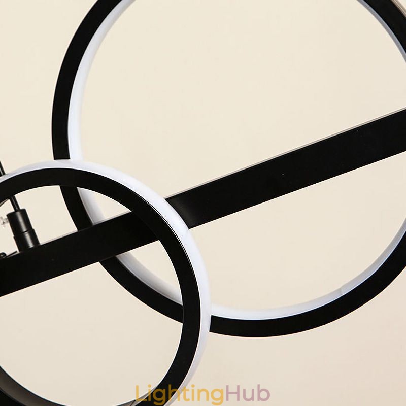 Modern Glass Bubble Pendant Light Black Long Bracket Lamps