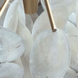 Natural Shell Chandelier Round Layered Hanging Light Dining