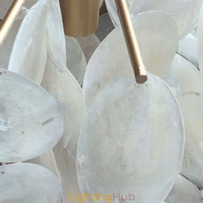 Natural Shell Chandelier Round Layered Hanging Light Dining