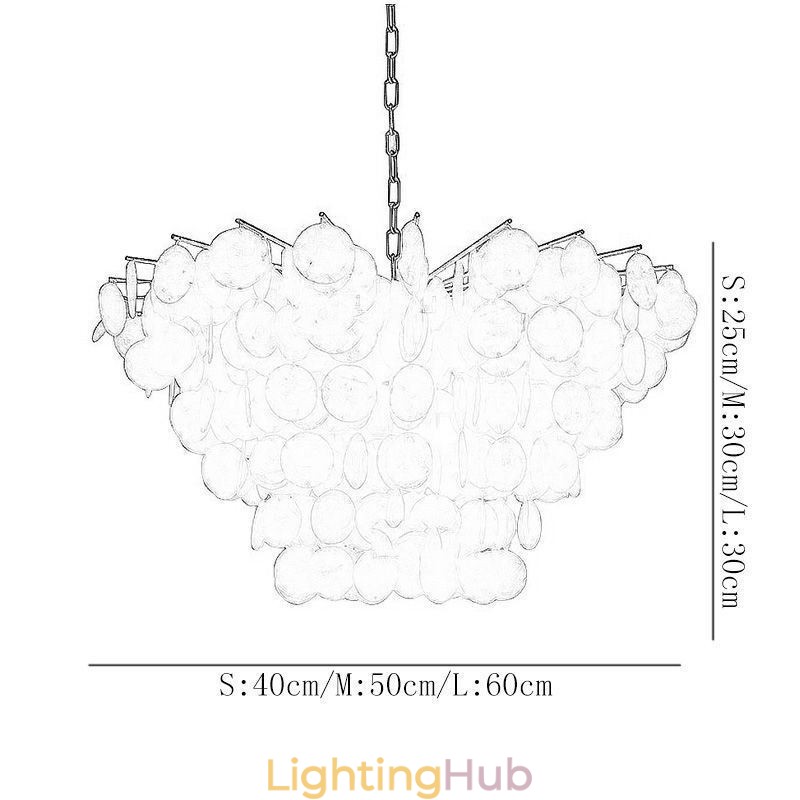 Natural Shell Chandelier Round Layered Hanging Light Dining