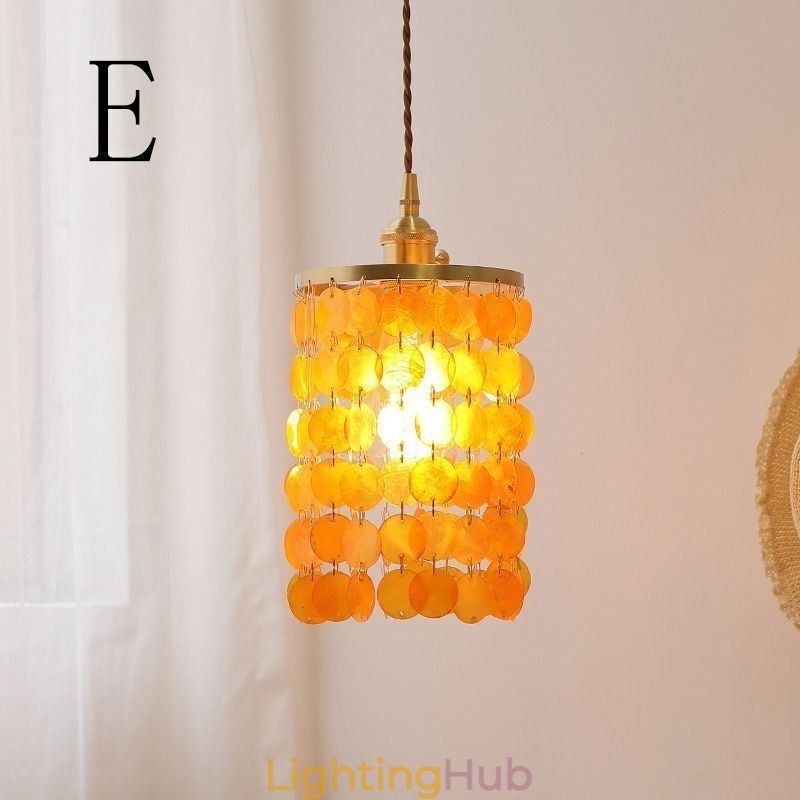 Modern Classic Chandelier White Shell Shade Pendant Ligthing Lamp Ceiling
