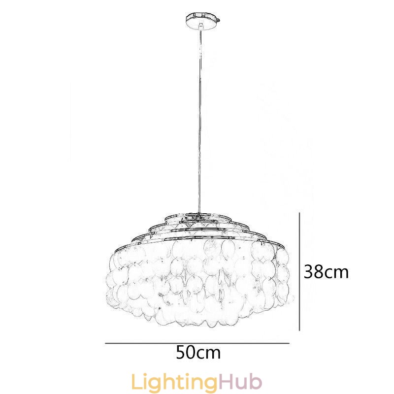Modern Raindrop Chandelier White Shell Shade Ceiling Pendant Lighting