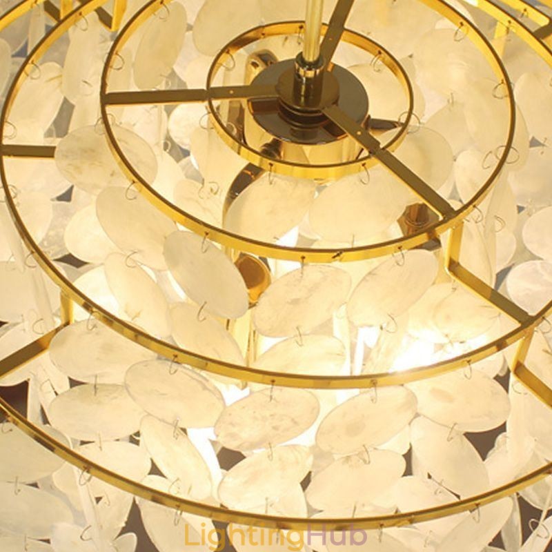 Modern Raindrop Chandelier White Shell Shade Ceiling Pendant Lighting