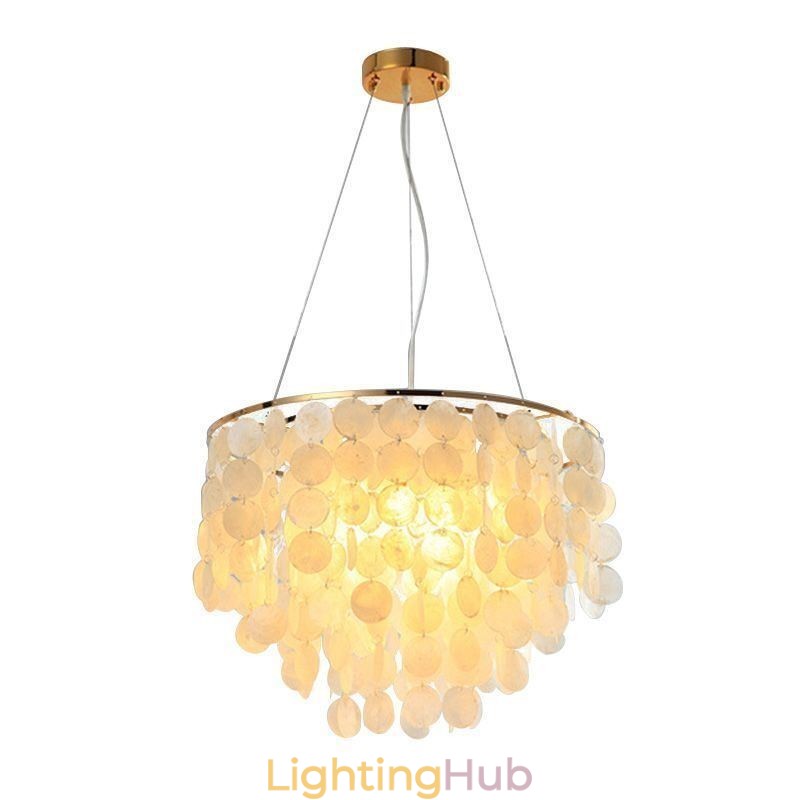 Modern White Shell Ceiling Light Fixture Pendant Light Chandelier