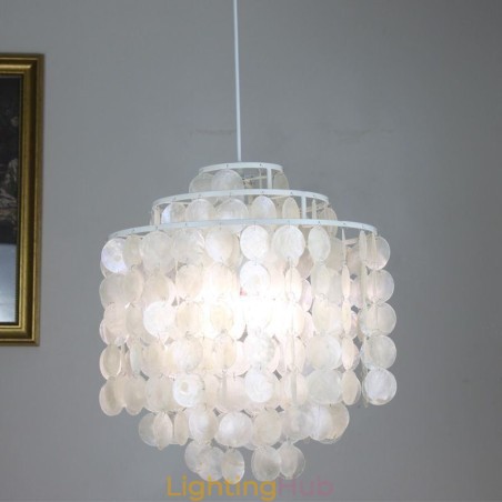 Modern Classic Pendant Light White Shell Shade Lamp Modern Classic Pendant Light White Shell Shade Lamp