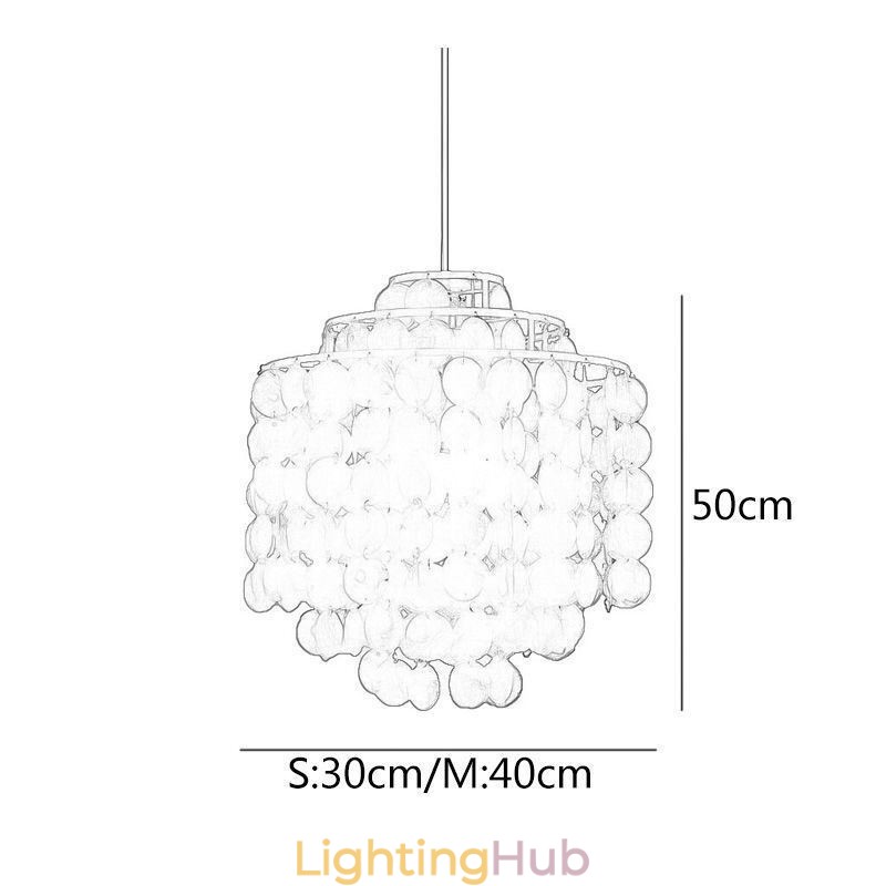 Modern Classic Pendant Light White Shell Shade Lamp