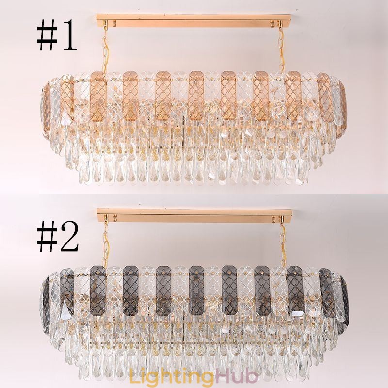Modern Crystal Pendant Light Luxury Oval Hanging Light