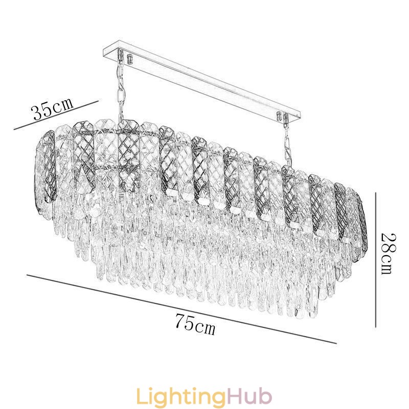 Modern Crystal Pendant Light Luxury Oval Hanging Light