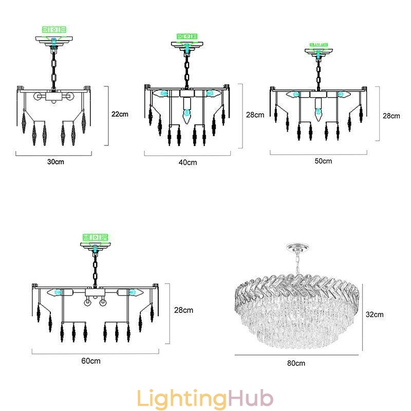 Crystal Pendant Light Gold Ceiling Light Fixture