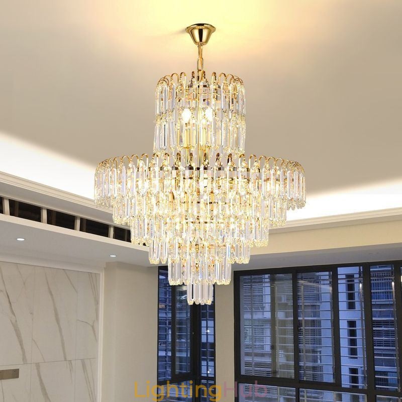 Elegant Pendant Light Crystal Round Ceiling Lighting Fixture