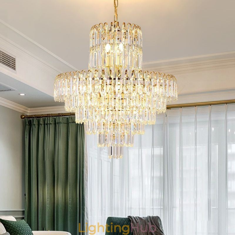 Elegant Pendant Light Crystal Round Ceiling Lighting Fixture